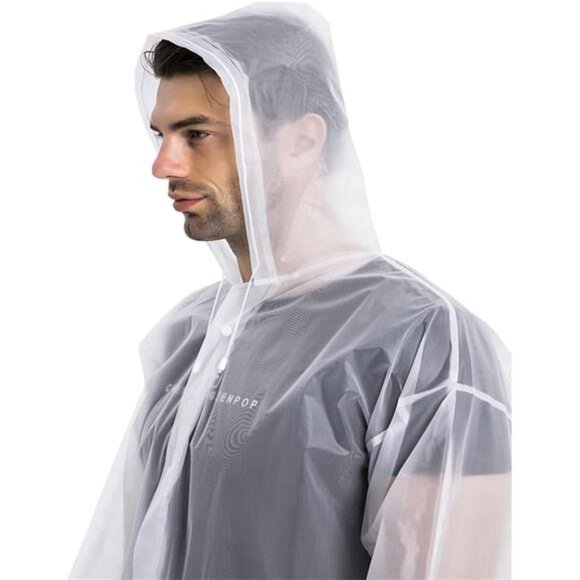 Rain Coats (2 Pack) - Reusable EVA Rain Ponchos For Adults Rain Jackets - Picture 6 of 7